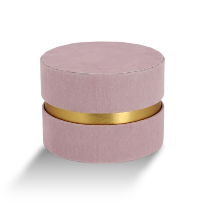 SCATOLA TONDA D8.5 H6.5 CIPRIA VELLUTO MARTELLATO